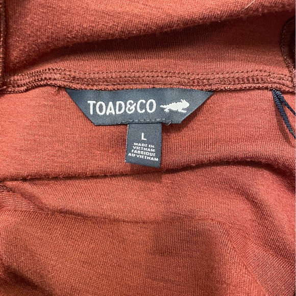 Toad&Co Long Sleeve Intermossa Hooded Dress in Burnt Orange Brown. Size L - Picture 4 of 6